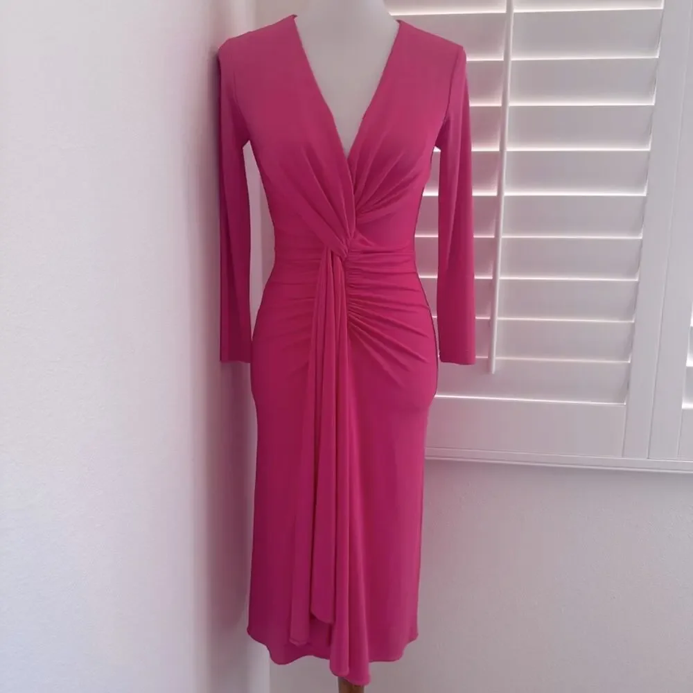 Micheal Kors Collection Pink Knot Midi Dress in Pink size 0